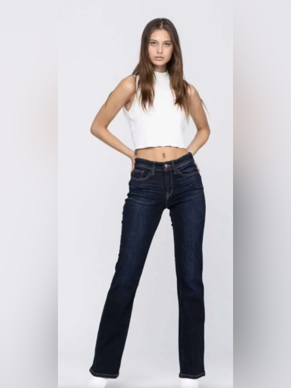 Judy Blue Stretch! #JB82361 Dark Wash Mid Rise Bootcut Non-Distressed Sz 15 / 32